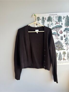 H&M brown knit cardigan XS